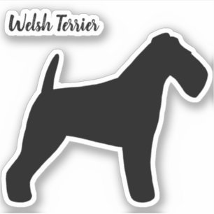 Welsh Terrier Silhouet Hondenras Vinyl Sticker