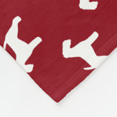 Welsh Terrier Silhouetten Patroon Rood en Wit Fleece Deken (Hoek)