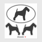 Welsh Terrier Silhouetten Vinyl Sticker Set (Vel)