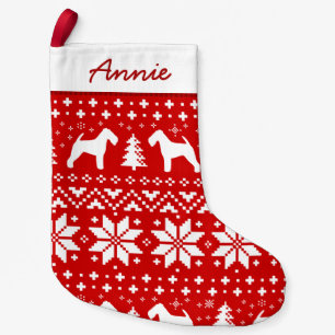 Welsh Terrier Silhouettes Nordic Pattern Hondenlie Kleine Kerstsok