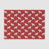 Welsh Terrier Silhouettes Pattern Red Tissuepapier (Voorkant)