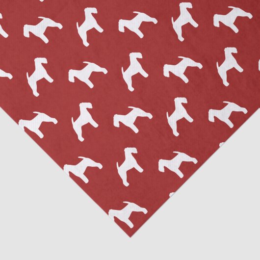 Welsh Terrier Silhouettes Pattern Red Tissuepapier (Detail)