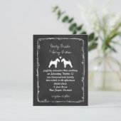 Welsh Terrier Silhouettes Wedding Kaart (Staand voorkant)