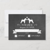 Welsh Terrier Silhouettes Wedding RSVP Antwoord (Voorkant)