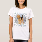 Welsh Terrier Snowflakes T-shirt (Voorkant)