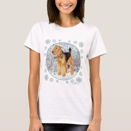 Welsh Terrier Snowflakes T-shirt (Voorkant)