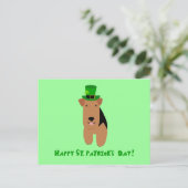 Welsh Terrier St. Patrick's Day Briefkaart (Staand voorkant)