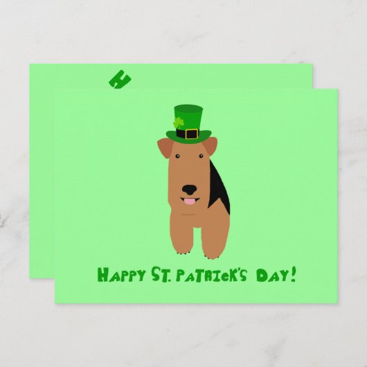Welsh Terrier St. Patrick's Day Briefkaart (Voorkant / Achterkant)