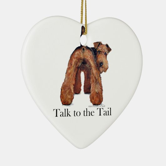 Welsh Terrier Tail Keramisch Ornament (Rechts)
