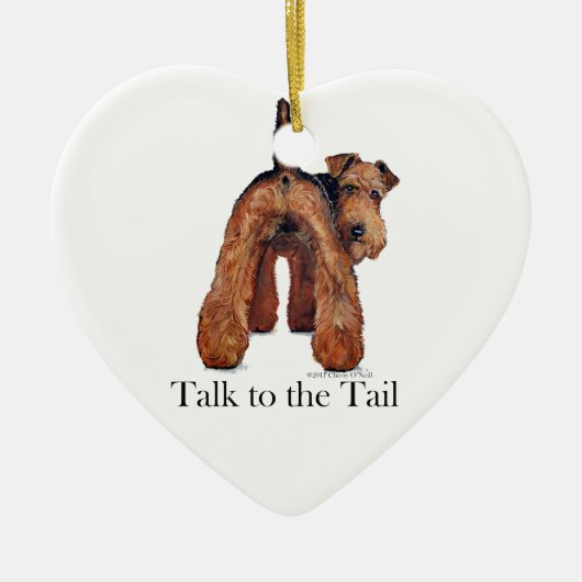 Welsh Terrier Tail Keramisch Ornament (Voorkant)