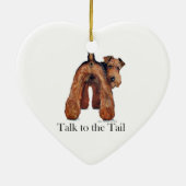 Welsh Terrier Tail Keramisch Ornament (Achterkant)