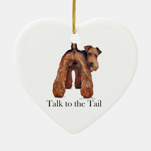Welsh Terrier Tail Keramisch Ornament (Achterkant)
