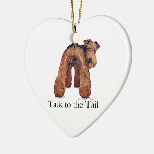 Welsh Terrier Tail Keramisch Ornament (Links)