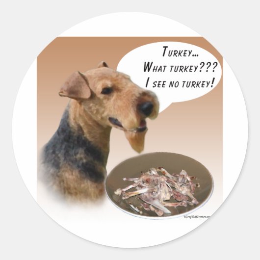 Welsh Terrier Turkije Ronde Sticker (Voorkant)