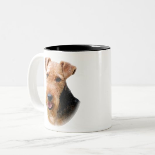 Welsh Terrier Tweekleurige Koffiemok (Voorkant links)