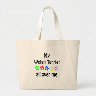 Welsh Terrier Wandelingen Ontwerp Grote Tote Bag