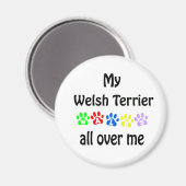 Welsh Terrier Wandelingen Ontwerp Magneet (Voorkant / Achterkant)