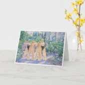 Welsh Terriers in een Lavendar Garden Kaart (Gele Bloem)