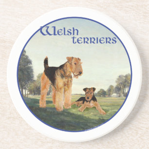 Welsh Terriers Zandsteen Onderzetter