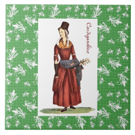 Welsh Traditional Costume - Cardiganshire Tegeltje (Voorkant)