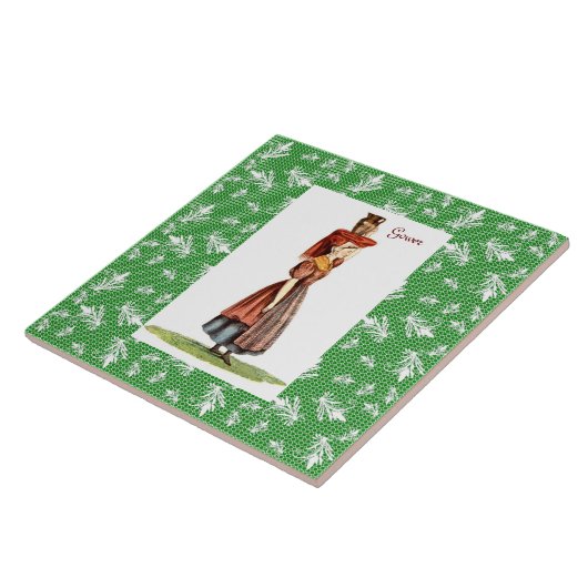 Welsh Traditional Costume - Gower Tegeltje (Zijkant)