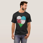 Welsh Uzbekistani Flag Heart T-shirt (Voorkant volledig)