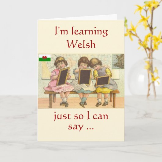 Welsh Verjaardag Kaart (Gele Bloem)