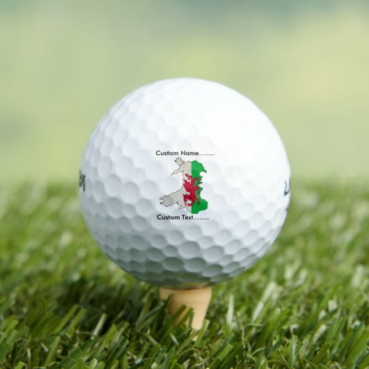 Welsh vlag en kaart op een golfbal. golfballen (Insitu Shirt)