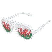 Welsh vlag glazen aviator zonnebril (Gekanteld)