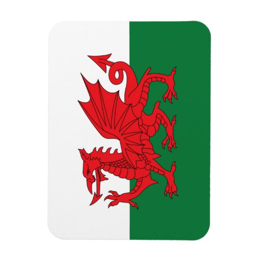 Welsh vlag koelkast magneet (Verticaal)