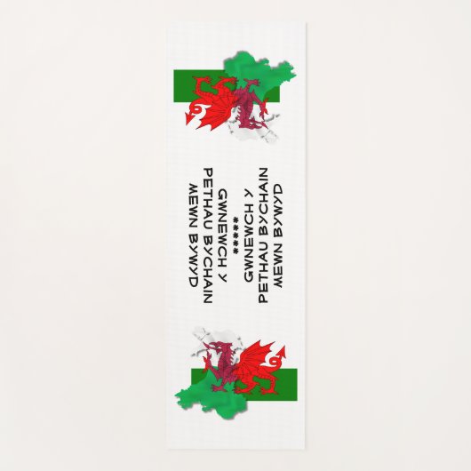 Welsh Vlag van Wales ST DAVID QUOTE Wit Yogamat (Voorkant)