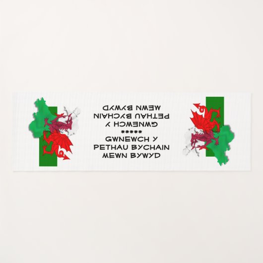 Welsh Vlag van Wales ST DAVID QUOTE Wit Yogamat (Voorkant (horizontaal))