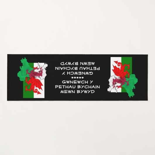 Welsh Vlag van Wales ST DAVID QUOTE Yogamat (Voorkant (horizontaal))
