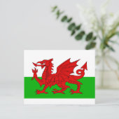 Welsh / Wales Flag - Cymru High Quality Afbeelding Briefkaart (Staand voorkant)