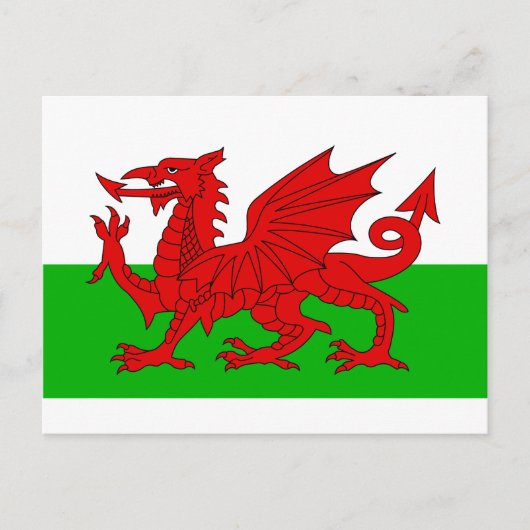 Welsh / Wales Flag - Cymru High Quality Afbeelding Briefkaart (Voorkant)