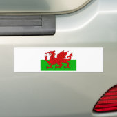Welsh / Wales Flag - Cymru High Quality Afbeelding Bumpersticker (Op auto)