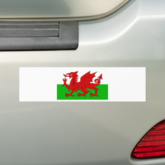 Welsh / Wales Flag - Cymru High Quality Afbeelding Bumpersticker (Op auto)