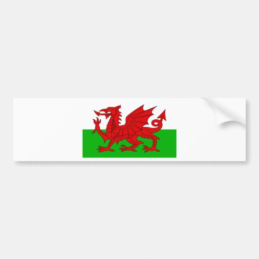 Welsh / Wales Flag - Cymru High Quality Afbeelding Bumpersticker (Voorkant)