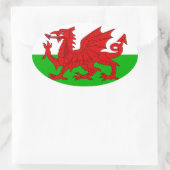 Welsh / Wales Flag - Cymru High Quality Afbeelding Ovale Sticker (Tas)