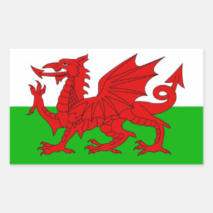 Welsh / Wales Flag - Cymru High Quality Afbeelding Rechthoekige Sticker
