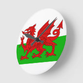 Welsh / Wales Flag - Cymru High Quality Afbeelding Ronde Klok (Hoek)