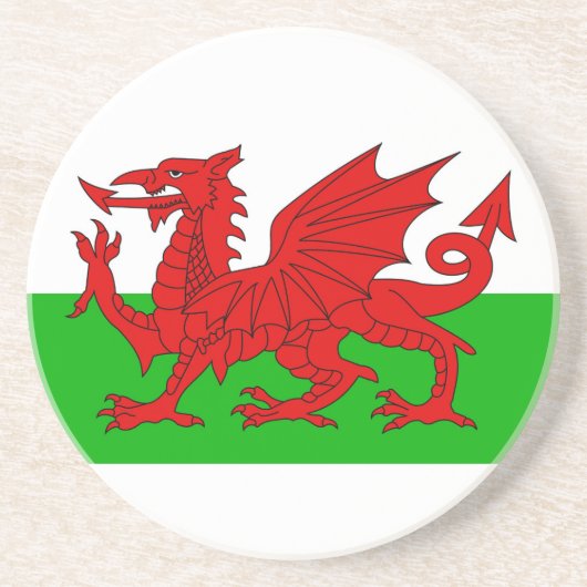 Welsh / Wales Flag - Cymru High Quality Afbeelding Zandsteen Onderzetter (Voorkant)