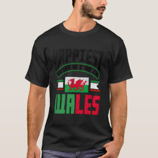 Welsh Wales Welshe vlag het gelukkigst als ik in W T-shirt