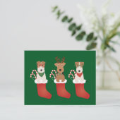 Welsh Wire Fox Terrier Dogs Kerstmis Briefkaart (Staand voorkant)