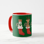Welsh Wire Fox Terrier Dogs Kerstmis Mok (Voorkant links)