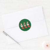 Welsh Wire Fox Terrier Dogs Kerstmis Ronde Sticker (Envelop)