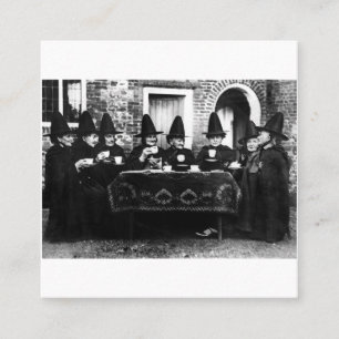 Welsh Witches - Tea Party  Vierkante Visitekaartje
