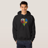 Welsh Zweedse vlag hart Hoodie (Voorkant volledig)