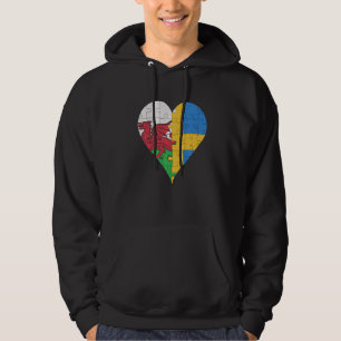 Welsh Zweedse vlag hart Hoodie