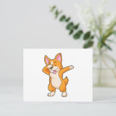 Welshe Corgi bij Hip Hop Dans Dab Briefkaart (Staand voorkant)